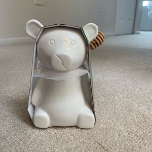 ❤️2/$15 PORCELAIN BEAR HONEY POT W/ DRIZZLER